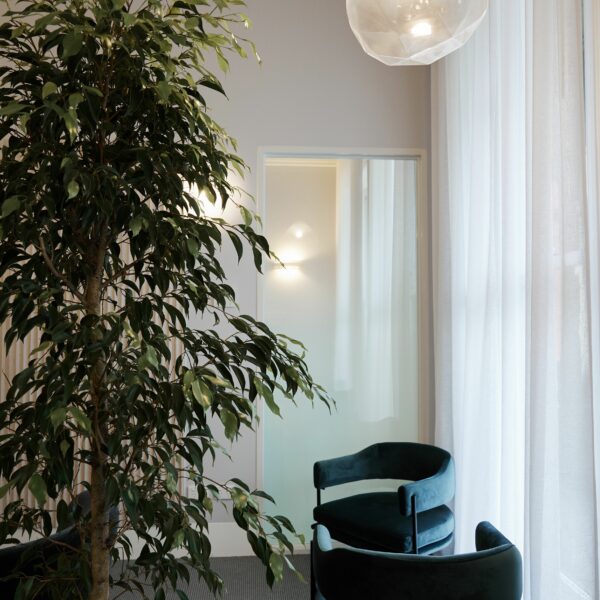Dr Rachael Knight consultation room with couches next to window